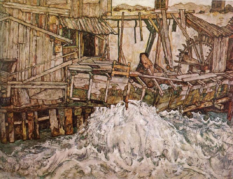 Egon Schiele The Mill oil painting image